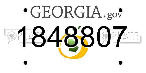 1848807 Georgia License Plate
