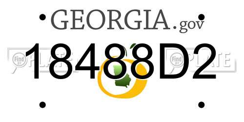 18488D2 Georgia License Plate