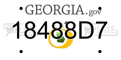 18488D7 Georgia License Plate