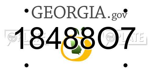 18488O7 Georgia License Plate