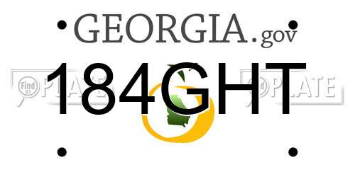 184GHT Georgia License Plate