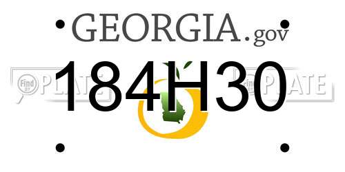 184H30 Georgia License Plate