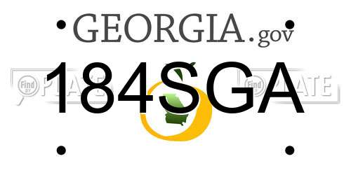 184SGA Georgia License Plate
