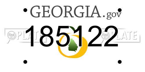 185122 Georgia License Plate