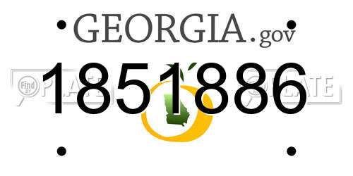1851886 Georgia License Plate