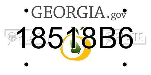 18518B6 Georgia License Plate