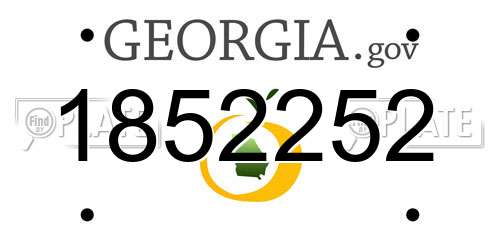 1852252 Georgia License Plate