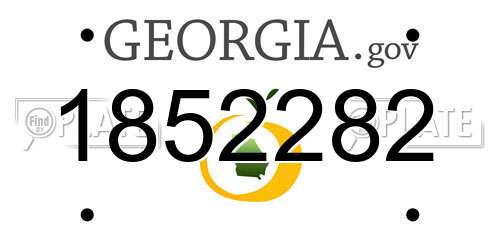 1852282 Georgia License Plate