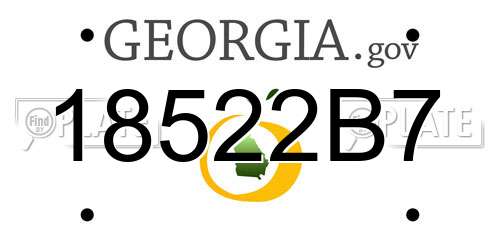 18522B7 Georgia License Plate