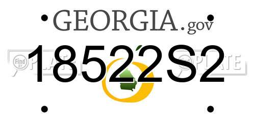 18522S2 Georgia License Plate