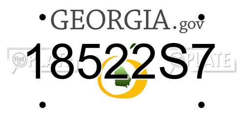 18522S7 Georgia License Plate