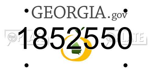 1852550 Georgia License Plate