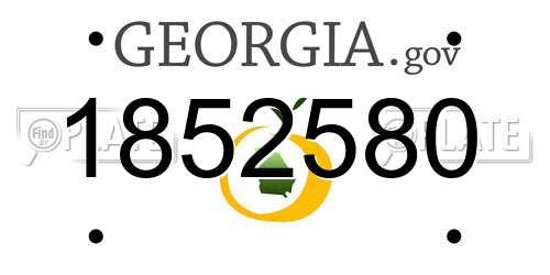 1852580 Georgia License Plate