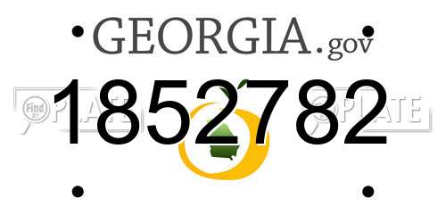 1852782 Georgia License Plate