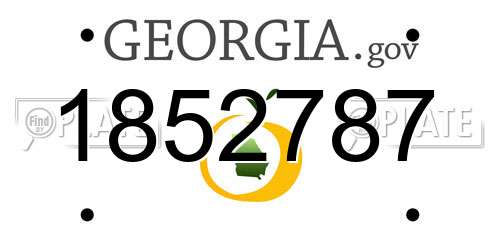 1852787 Georgia License Plate