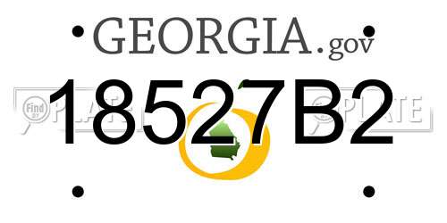 18527B2 Georgia License Plate