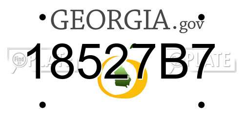 18527B7 Georgia License Plate