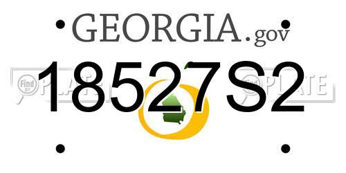 18527S2 Georgia License Plate