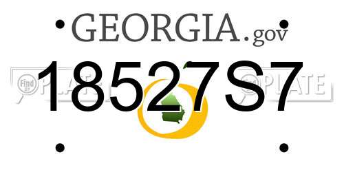 18527S7 Georgia License Plate