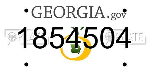 1854504 Georgia License Plate
