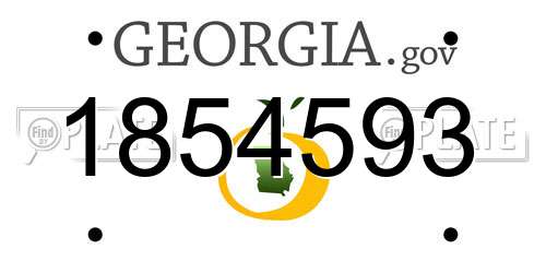 1854593 Georgia License Plate