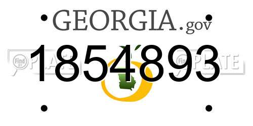 1854893 Georgia License Plate