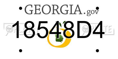 18548D4 Georgia License Plate