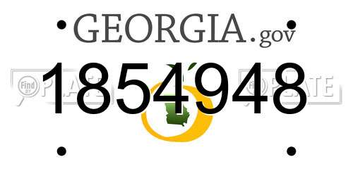 1854948 Georgia License Plate