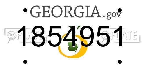 1854951 Georgia License Plate