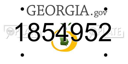 1854952 Georgia License Plate
