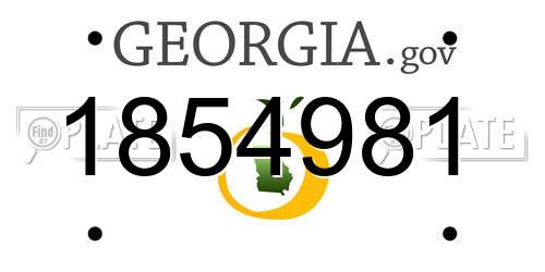 1854981 Georgia License Plate