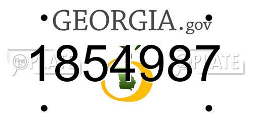 1854987 Georgia License Plate