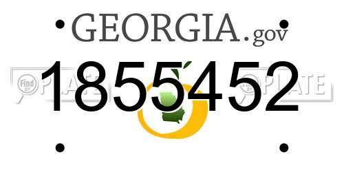 1855452 Georgia License Plate