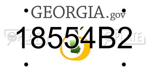 18554B2 Georgia License Plate