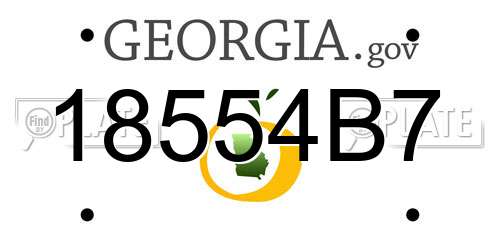 18554B7 Georgia License Plate