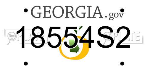 18554S2 Georgia License Plate