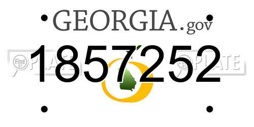 1857252 Georgia License Plate