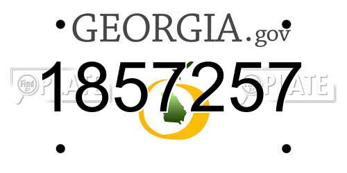 1857257 Georgia License Plate
