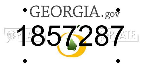 1857287 Georgia License Plate