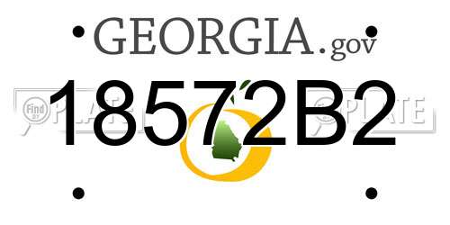 18572B2 Georgia License Plate