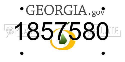1857580 Georgia License Plate