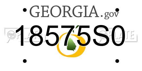 18575S0 Georgia License Plate