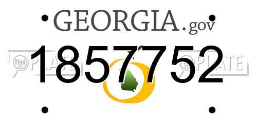 1857752 Georgia License Plate