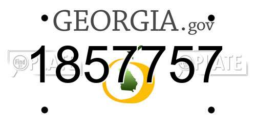 1857757 Georgia License Plate