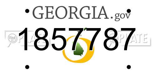 1857787 Georgia License Plate