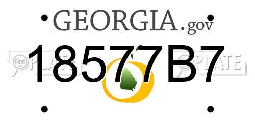 18577B7 Georgia License Plate