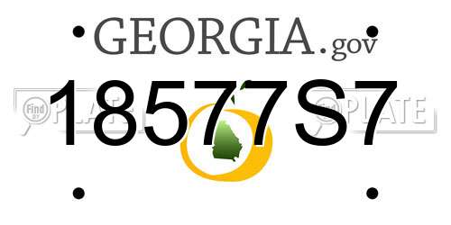 18577S7 Georgia License Plate