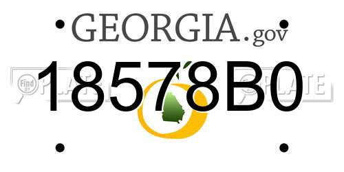 18578B0 Georgia License Plate
