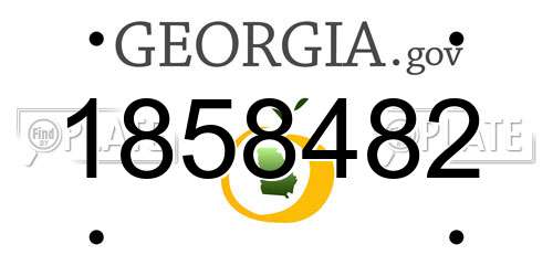 1858482 Georgia License Plate