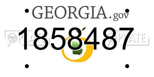 1858487 Georgia License Plate